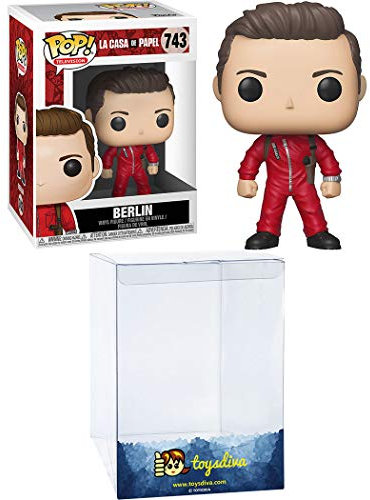 Funko Berlin: La Casa De Papel x POP! TV Vinyl Figure & 1 POP! Compatible PET Plastic Graphical Protector Bundle [34498 - B]