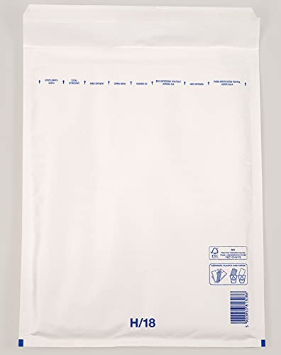 100 Stück Luftpolsterumschläge Luftpolstertaschen Versandtaschen Gr. H8 / DIN B4 (290 x 370 mm außen) Farbe weiß