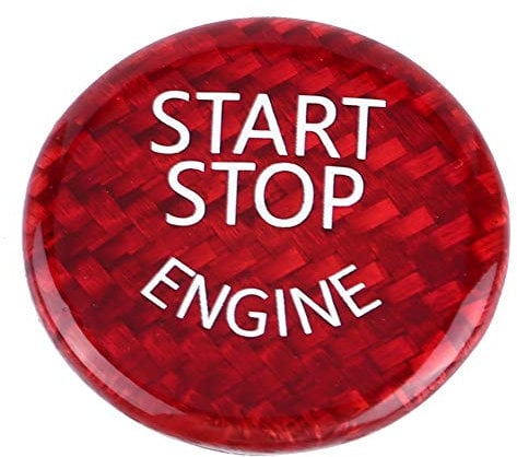 Adesivo Start E Stop-Adesivo Pulsante Serie 1 Adatto Per Coperchio Interruttore Pulsante Arresto Arresto Motore In Fibra Di Carbonio Rossa Per 1-7 Serie X1 X3-X6