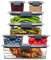 Rubbermaid Brilliance Frischhaltedosen mit Deckel für Mittagessen, Zubereitung von Mahlzeiten und Reste, spülmaschinenfest, transparent/grau