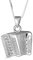 Sterling Silber Musik Akkordeon Musik Anhänger Halskette (Verfügbare Kettenlänge 40cm - 45cm - 50cm - 55cm)