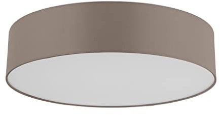 EGLO connect LED Deckenleuchte Romao-C, 1 flammige Deckenlampe aus Stahl, Textil und Kunststoff in Weiß, Taupe, mit Fernbedienung, Farbtemperaturwechsel (warm, neutral, kalt), RGB, dimmbar, Ø 57 cm