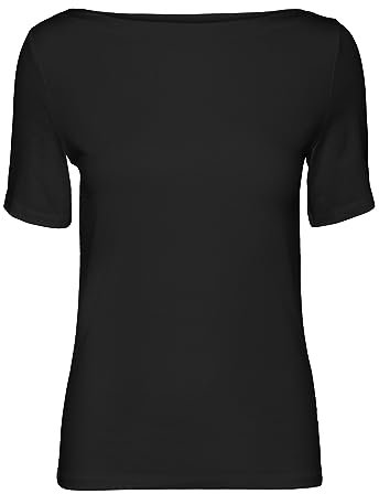 VERO MODA Womens Modal Short Sleeve Top Black 12