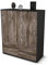 Stil.Zeit Highboard Ida, Korpus anthrazit matt, Front Holz-Design Treibholz (92x108x35cm), Push-to-Open Technik & Leichtlaufschienen