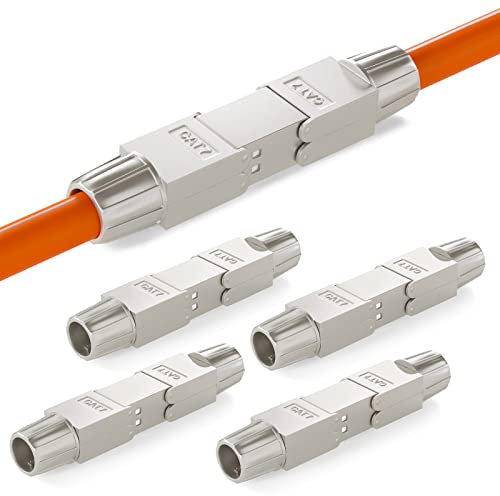 HB-DIGITAL 5x CAT 7 LSA werkzeugloser Netzwerkkabel Verbinder CAT 7 STP feldkonfektionierbare Kupplung Adapter Verlängerung für LAN Verlegekabel Ethernet Installationskabel
