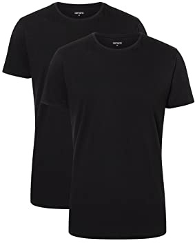 Camano T-Shirt Herren 2er Pack Baumwolle Schwarz 2XL | Reguläre Passform mit Rundhalsausschnitt, Vielseitig und unkompliziert kombinierbar, Im praktischen 2er-Pack, Unterhemd