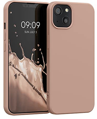 kwmobile Case Compatible with Apple iPhone 13 Case - Slim Protective TPU Silicone Phone Cover - Orange Clay