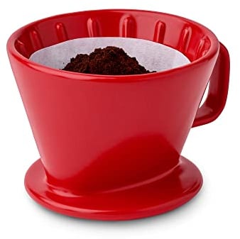 Tchibo Handaufguss, Filtergröße 2, Kaffeefilter, Handfilter, Spülmaschinengeeignet, Keramik, Rot