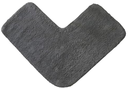 Allure Corner Shower Mat – 100% Cotton L-Shaped Bath Mat Supersoft & Absorbent (Charcoal)