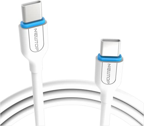 N NEWTOP Cavo CU01 Bianco Caricabatterie Compatibile Maschio Maschio Type-C Tipo C Carica Veloce 5A PD 100W Quick Charge Trasmissione Dati Compatibile con Samsung Huawei Xiaomi OPPO Realme (150)
