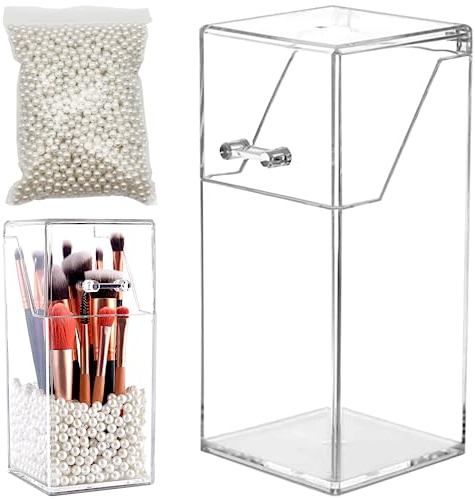 TAXIFANW Organisateur de Pinceaux,Boîte de rangement acrylique Support de pinceau de maquillage Porte-pinceau maquillage,pour Coiffeuse et Salle de Bain