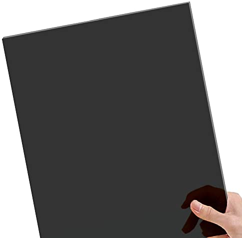 Compra hoja de plexiglás acrílico transparente de color negro, 1/8 pulgadas de grosor, tamaño 12 x 8 pulgadas, plexiglás plástico para manualidades y más