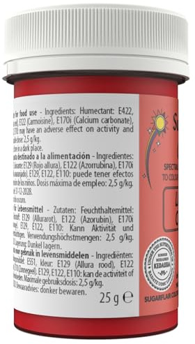 Sugarflair Spectral Living Coral Black Food Colouring Paste, Highly Concentrated for Use with Sugar Pastes, Buttercream, Royal Icing or Cake Mix, Vibrant Colour Dye - 25g (Pack of 5)