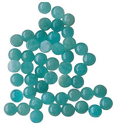 Gems For Jewels 6mm Amazonit-Cabochons für Damen, natürlicher Amazonit mit flacher Rückseite, schlichte runde Cabochons, Amazonit für Schmuck (5 bis 10 Stück Optionen) - PDG249 (10 Stück)
