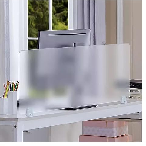Trenn-Wand für Schreibtisch Büro Schreibtisch-Privatsphäre, 120 100 90 80 60 cm Breit Transparent Gefrostet Desktop-Trennwände, Acryl Freistehend Partitionsbildschirm ( Size : 60x40cm/23.6x15.7in )