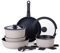 Country Kitchen 16 Piece Pots and Pans Set - Safe Nonstick Kitchen Cookware with Soft Touch Removable Handle, RV Cookware Set, Oven Safe (Grey)