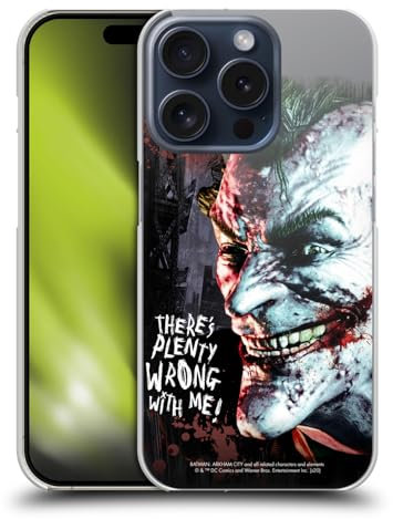 Head Case Designs Officially Licensed Batman Arkham City Joker Wrong With Me Graphics Hard Back Case Compatible With Apple iPhone 15 Pro