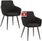 Albatros Esszimmerstühle 2er Set SILA, Schwarz - Modern und Stilvoll, bequemer Polsterstuhl - Eleganter Küchenstuhl, Stuhl Esszimmer oder Esstisch Stuhl im Retro-Look Stoff