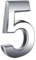 Door Numbers 3 Inches 3D Self Adhesive Mailbox Numbers for Street House Mailbox Apartment Hotel Courtyard (Silver-5)