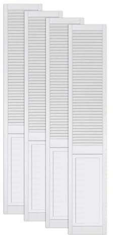 ben+camilla.com Landhausstil Profiltüren Weiß Holz | 201,3 x 39,4 cm 4-er Pack Set | Lamellentüren mit Kassette - Shutter Chateau Schranktüren Premium QUALITÄT