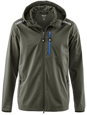 pka moderne Herren Softshelljacke für die Arbeit mit 8.000mm Wasssersäule in oliv Größe 4XL