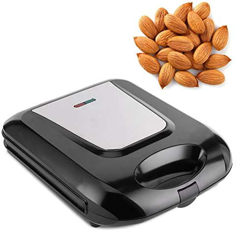 Septpenta Elektrischer Walnuss Kuchenbereiter, 1400 W Back Frühstückspfannenofen, Doppelseitige Heizung, Antihaftbeschichtet, für die Zubereitung Verschiedener Nüsse, Snack Kekse, Cupcakes(EU)