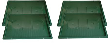kanister-vertrieb® 4er Set: Auflagendeckel Euro-Norm Deckel passend für E1, E2, E3 Kiste mit Grundmaß 60 x 40 cm Deckel für Euroboxen rot, grau, blau, grün (Grün)