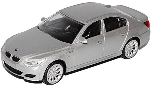 Generisch B*M*W 5er E60 Limousine Silber 2003-2010 1/43 Modell Auto mit individiuellem Wunschkennzeichen