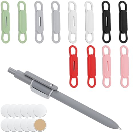 NQEUEPN 12st Magnetischer Stifthalter, Silikon Magnetischer Marker Organizer mit 12 Magnetblättern Verstellbar Aufbewahrung Bürozubehör für Kühlschrank Schreibtisch Whiteboards Klemmbretter