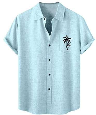 Shirt Japanese Blouse Shirt Men's Button Down Shirt Short Sleeve Linen Shirts Spread Collar Beach Shirt Hawaiian Shirt for Men Button Down Shirt Men Short Sleeve Shirts Party JANUK40430HOT0068
