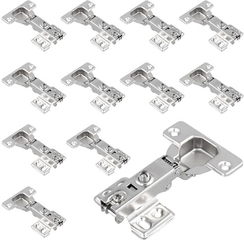 CHUENHEI 12 Stück Topfband Scharnier, 116 x 61mm Topfband Softclose Schrank Scharniere, Möbelscharniere Edelstahl Türscharniere, Dämpfung Softclose Scharniere Topfscharnier für Küchenschrank