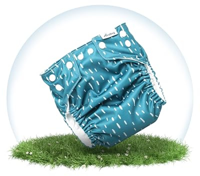 Hinzling Stoffwindel Überhose Newborn (Midnight Rain) – Größenverstellbar & langlebig aus recyceltem Polyester – Weiche Passform & zu zuverlässige Abdichtung