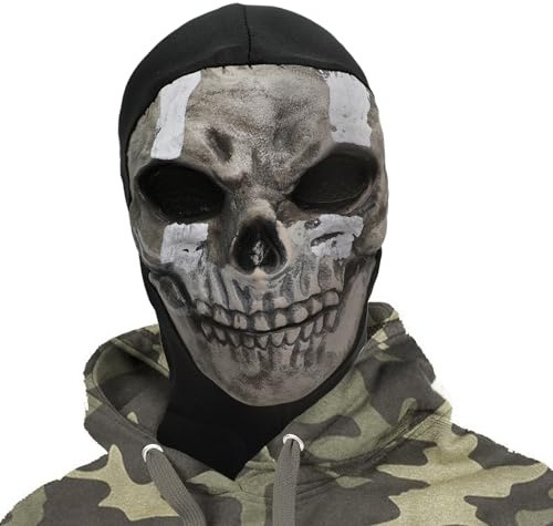 nezababy Geistermaske Totenkopfmaske Kabeljaumaske Call Balaclava Duty Vollgesichts-Kopfbedeckung Halloween-Kostüm-Requisite für Männer und Frauen (Ghost Maske)