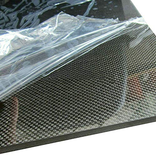 Hoja de placa de fibra de carbono de 3 mm para marco de dron de bricolaje de 300 mm x 600 mm (acabado brillante de tejido liso)