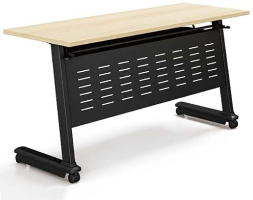 Konferenztisch, zusammenklappbar, tragbar, für 2 bis 12 Personen, mit Klappdeckel und leisen Feststellrädern, Spleißstil (119,4 x 40,6 x 76,2 cm)
