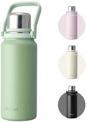Autsel 1.5 litros Botella Térmica con Doble Aislamiento, 1500ml Botella Agua Acero Inoxidable sin BPA, para 12 Horas de Bebida Caliente y 24 Horas de Bebida Fría