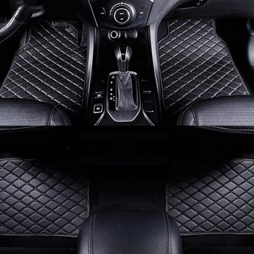 LECREA Auto Fußmatten für Mercedes Benz C Class C180 C200 C220d C300 C300d C400 AMG C43 /C63/C63S LHD, Leder Fußmatten, Wasserdicht Anti-Rutsch Teppich Matten Vorne und Hinten Autoteppich,A Black