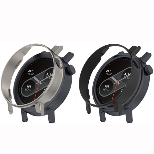 Lot de 2 coques de protection pour montre intelligente CMF Pro 2, coque de protection en polycarbonate rigide anti-chute pour montre intelligente CMF Watch Pro 2 pour homme et femme (noir + couleur