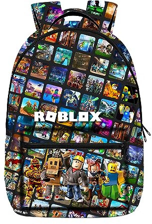 MAJEQZGY Roblox 3D Gedruckter Kinder Schulrucksack für Jungen und Mädchen, 16 Zoll Große Kapazität Reiserucksäcke Büchertaschen Kinder Schultasche (Fotoalbum)