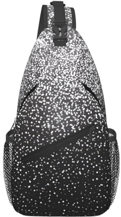 YzgWjBhd Day Of The Dead Skull Print Men's Cross Chest Bag Diagonally, Cute Crossbody Shoulder Backpack, Shiny Silver Glitter, One Size