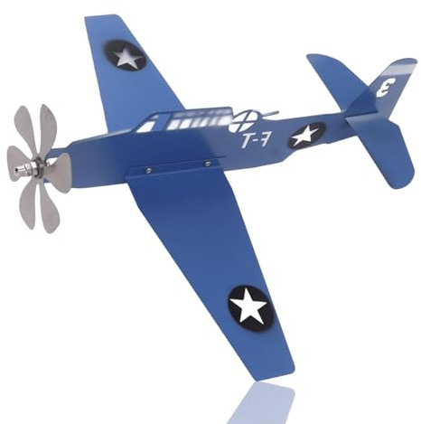 Flugzeug-Wetterfahne 3D,Eisen-Edelstahl, Eisen-Edelstahl, rotierendes Flugzeug,Metall-Windanzeiger einzigartige und magische Metall-Windmühle Für Garage,Kuppel,Scheune,Outdoor
