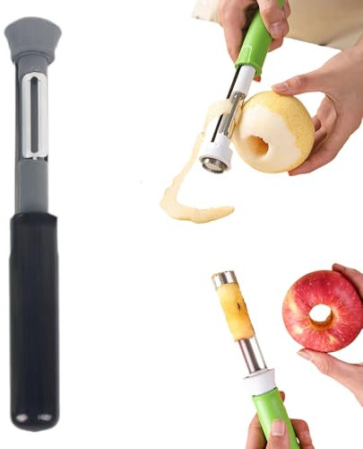 2-in-1 Corer Remover, 2025 Upgrade Apple Corer Remover with ABS Handle, Easy to Use Durable Apple Corer Remover for Pears, Bell Peppers, Fuji, Honeycrisp, Gala and Pink Lady Apples (Black)