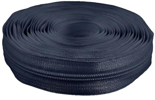 cyclingcolors 1x Cerniera Lampo n. 5 lunghezza 5 Metri Chiusure senza Cursore Tirante Zip Poliestere Abbagliamento Arredamento Cucito Giacche, blu scuro