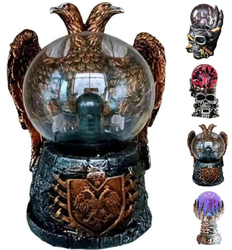 JHzood Skelett Magic Touch Plasmakugel lamp,klassische Neuheit Vintage Spaß Kristallkugel, bunte Nebel elektrische Blitz Ball Wissenschaft Spielzeug für Kinder, Weihnachten,Halloween (eagle)