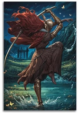 WAWYY Malenia (Elden Ring) Spiel-Poster, Bild, Druck, Leinwand, Wandfarbe, Kunstdekoration, moderne Wohnkunstwerke, Idee, 40 x 60 cm