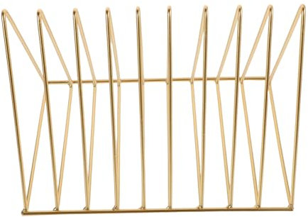 Gadpiparty Desktop Magazine Rack Desktop-Rack Bücherregalhalter Desktop- Dreieckiger Buchhalter Bücherregalorganisator Organisator Der Zeitschrift Sortierer Metallbuchregal Golden Eisen