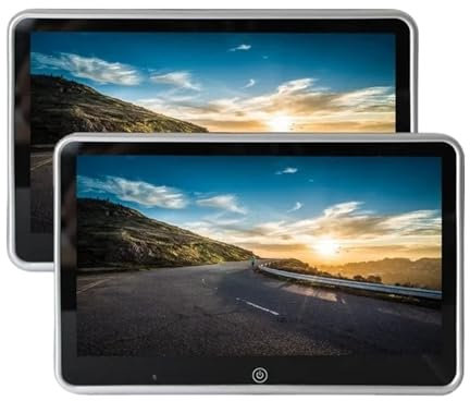 IUBGFTO 11,6 Zoll Auto-TV-Kopfstützenmonitor, 1080P HD, LCD-Touchscreen, Automotivo-Rücksitz-Display, Videoplayer (11,6 Zoll, 2 Monitore)