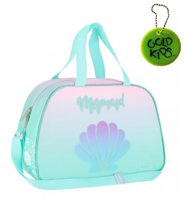 Goldkids - Sporttasche Kinder für Mädchen & Jungen - Umhängetasche mit Muschel Motiv - Schwimmtasche mit verstärktem Boden - Trainingstasche 39 cm x 27 cm x 16 cm