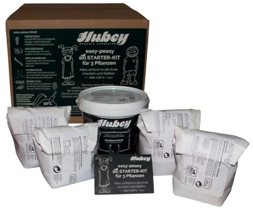 HUBEY easy-peasy STARTER – KIT – Düngermischung für 3 Pflanzen bzw. 50 Liter Erde