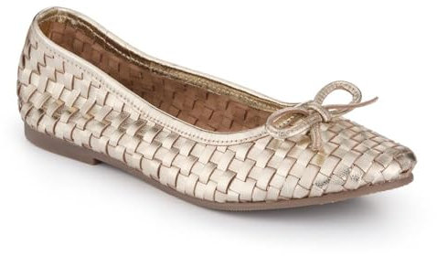 Lightweight Leather Pumps - Gold Size 6
